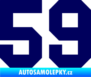 Samolepka Startovní číslo 59 tmavě modrá