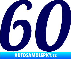 Samolepka Startovní číslo 60 typ 3 tmavě modrá