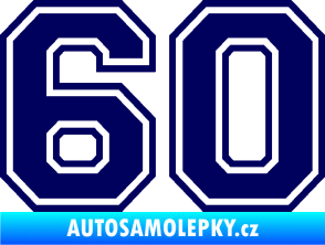 Samolepka Startovní číslo 60 typ 4 tmavě modrá
