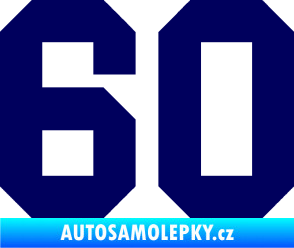 Samolepka Startovní číslo 60 tmavě modrá
