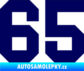 Samolepka Startovní číslo 65 tmavě modrá