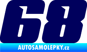 Samolepka Startovní číslo 68 typ 6 tmavě modrá