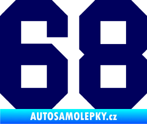 Samolepka Startovní číslo 68 tmavě modrá