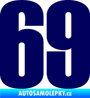 Samolepka Startovní číslo 69 typ 2        tmavě modrá