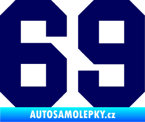 Samolepka Startovní číslo 69 tmavě modrá
