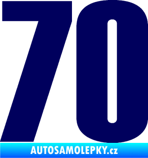 Samolepka Startovní číslo 70 typ 2         tmavě modrá