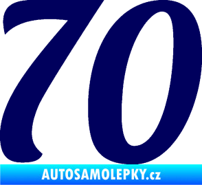 Samolepka Startovní číslo 70 typ 3  tmavě modrá