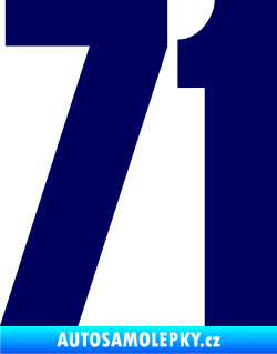 Samolepka Startovní číslo 71 typ 2  tmavě modrá