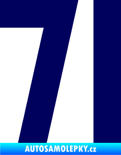 Samolepka Startovní číslo 71 tmavě modrá