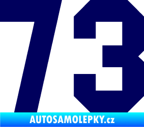 Samolepka Startovní číslo 73 tmavě modrá