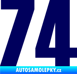 Samolepka Startovní číslo 74 typ 2     tmavě modrá
