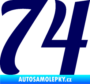 Samolepka Startovní číslo 74 typ 3   tmavě modrá