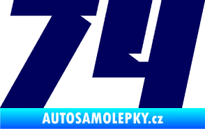 Samolepka Startovní číslo 74 typ 6 tmavě modrá