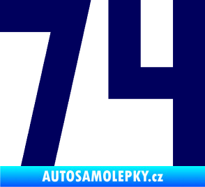 Samolepka Startovní číslo 74 tmavě modrá