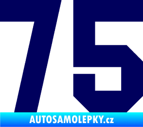 Samolepka Startovní číslo 75 tmavě modrá