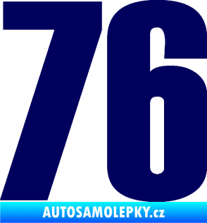 Samolepka Startovní číslo 76 typ 2       tmavě modrá