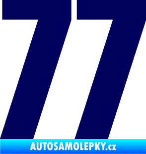 Samolepka Startovní číslo 77 typ 2        tmavě modrá