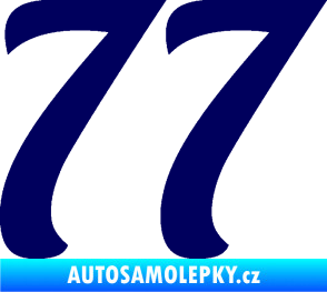 Samolepka Startovní číslo 77 typ 3   tmavě modrá