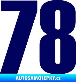 Samolepka Startovní číslo 78 typ 2         tmavě modrá