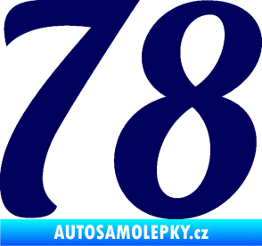 Samolepka Startovní číslo 78 typ 3   tmavě modrá