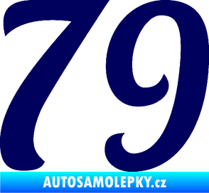 Samolepka Startovní číslo 79 typ 3   tmavě modrá