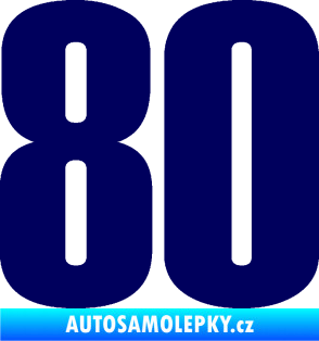 Samolepka Startovní číslo 80 typ 2           tmavě modrá
