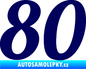 Samolepka Startovní číslo 80 typ 3   tmavě modrá