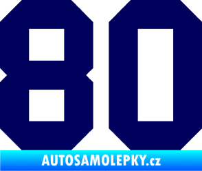 Samolepka Startovní číslo 80 tmavě modrá
