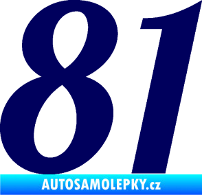 Samolepka Startovní číslo 81 typ 3   tmavě modrá