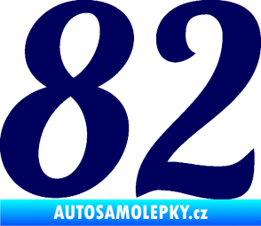 Samolepka Startovní číslo 82 typ 3   tmavě modrá