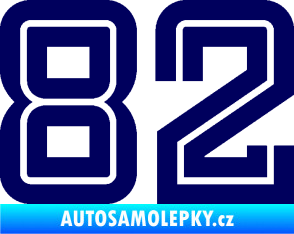 Samolepka Startovní číslo 82 typ 7 tmavě modrá