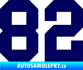 Samolepka Startovní číslo 82 tmavě modrá