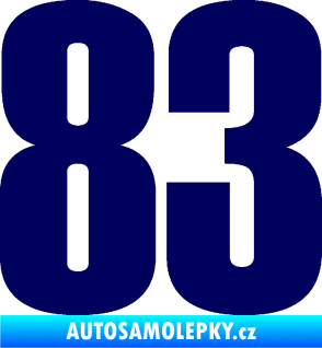 Samolepka Startovní číslo 83 typ 2   tmavě modrá