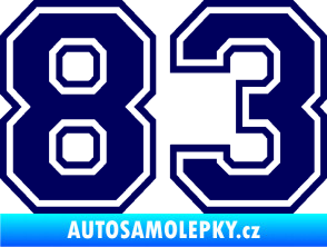 Samolepka Startovní číslo 83 typ 4 tmavě modrá