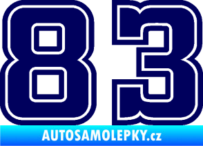 Samolepka Startovní číslo 83 typ 5 tmavě modrá