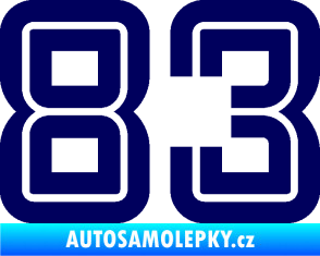 Samolepka Startovní číslo 83 typ 7 tmavě modrá