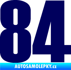 Samolepka Startovní číslo 84 typ 2    tmavě modrá