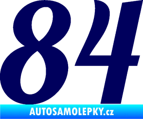 Samolepka Startovní číslo 84 typ 3  tmavě modrá