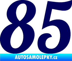 Samolepka Startovní číslo 85 typ 3   tmavě modrá