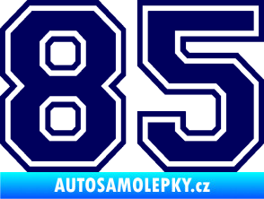 Samolepka Startovní číslo 85 typ 4 tmavě modrá