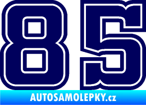 Samolepka Startovní číslo 85 typ 5 tmavě modrá