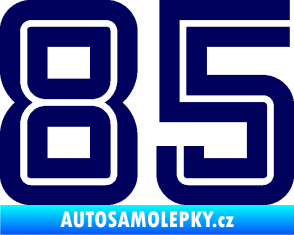 Samolepka Startovní číslo 85 typ 7 tmavě modrá
