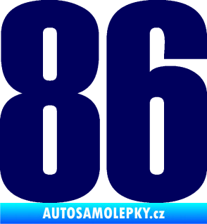 Samolepka Startovní číslo 86 typ 2      tmavě modrá