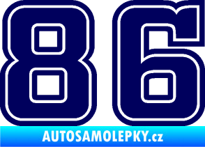 Samolepka Startovní číslo 86 typ 5 tmavě modrá