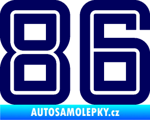 Samolepka Startovní číslo 86 typ 7 tmavě modrá