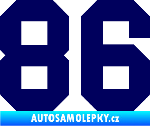 Samolepka Startovní číslo 86 tmavě modrá