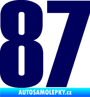 Samolepka Startovní číslo 87 typ 2       tmavě modrá