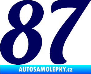 Samolepka Startovní číslo 87 typ 3   tmavě modrá