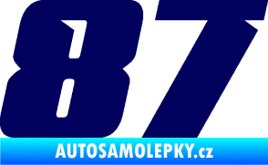 Samolepka Startovní číslo 87 typ 6 tmavě modrá