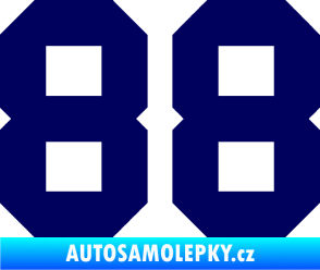 Samolepka Startovní číslo 88 tmavě modrá